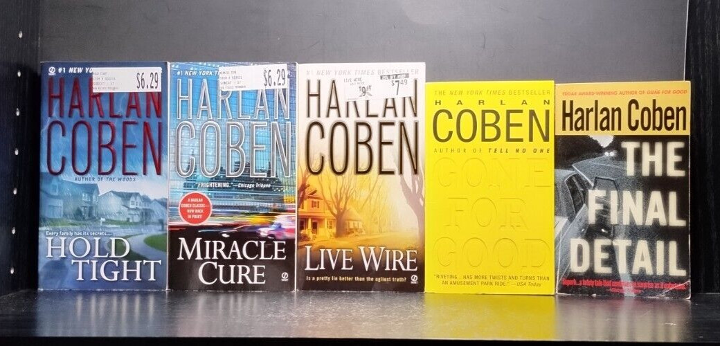 Harlan Coben Lot of 5 PB Mystery Suspense Novels Hold Tight Miracle Cure Live Wi