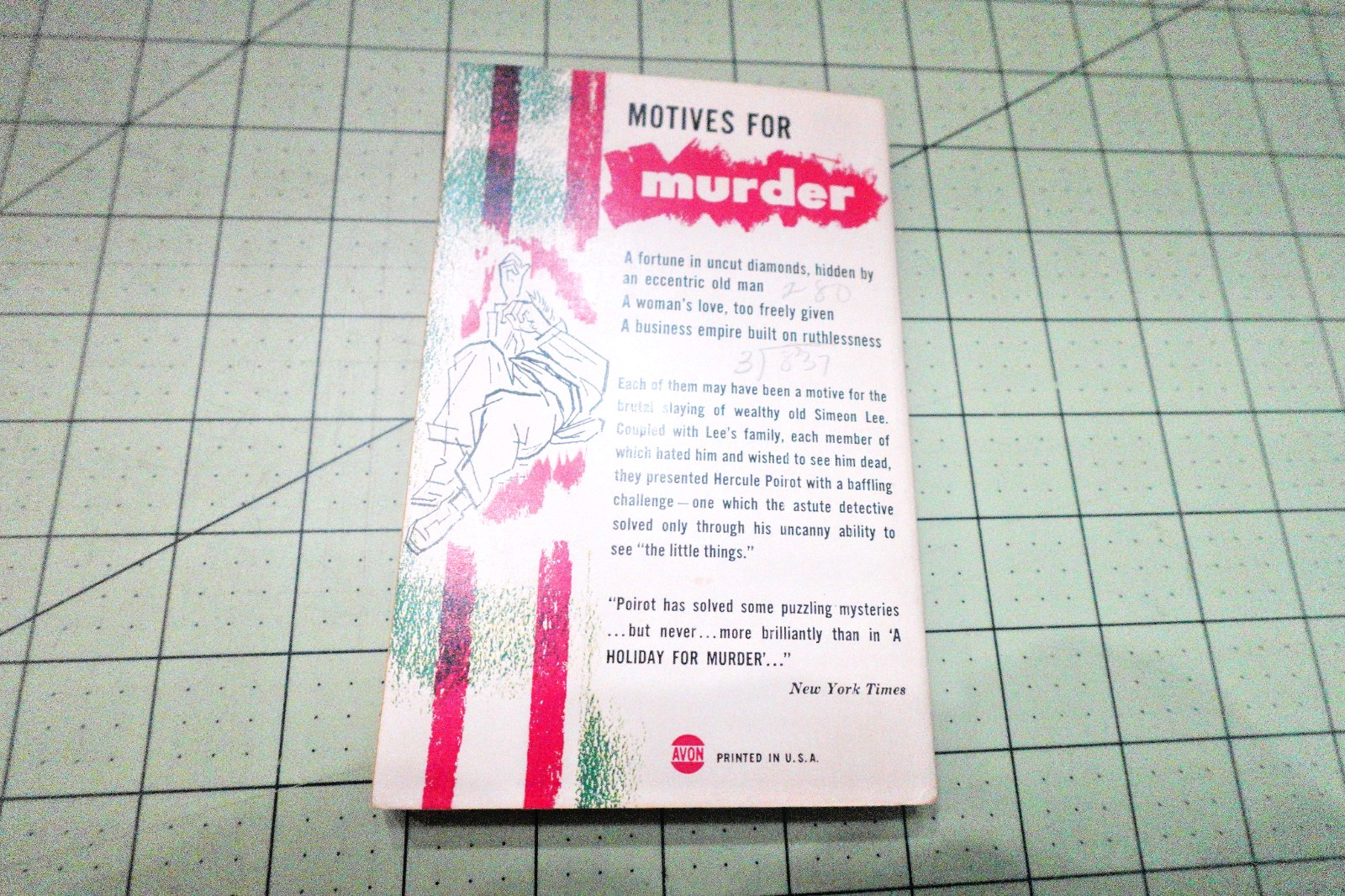 A HOLIDAY FOR MURDER BY AGATHA CHRISTIE 1957 AVON BKS VINTAGE MYSTERY CLASSIC