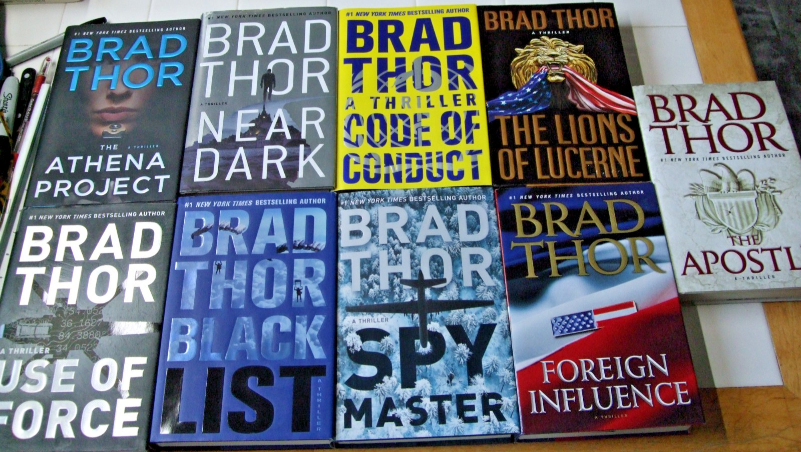 Lot of 9 Brad Thor Hardcovers 8 Scot Harvath & The Athena Project