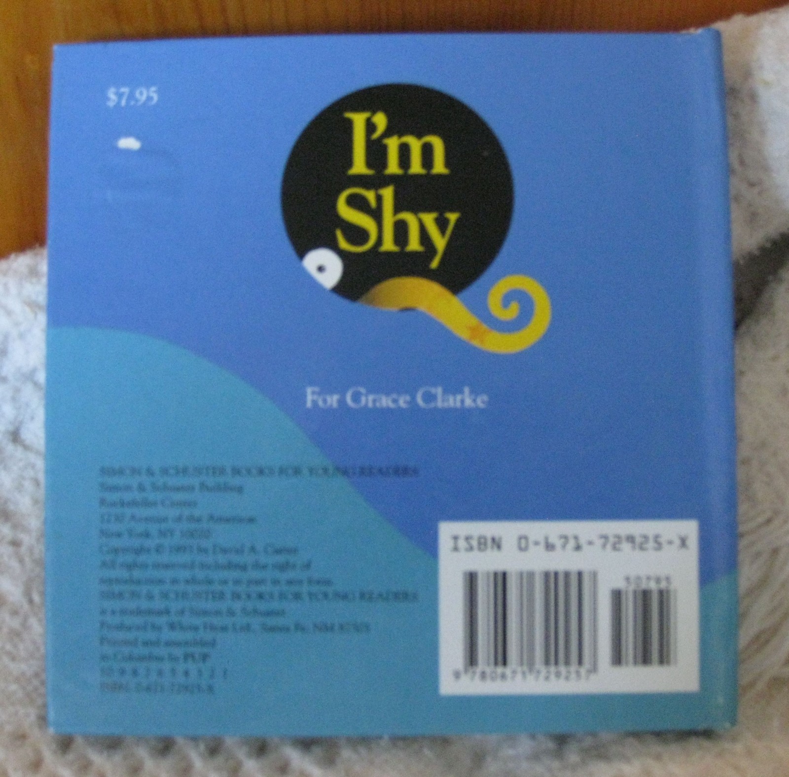 I&rsquo;M SHY ~ A Bashful Little Pop-Up Book ~ By David A. Carter ~ 1993