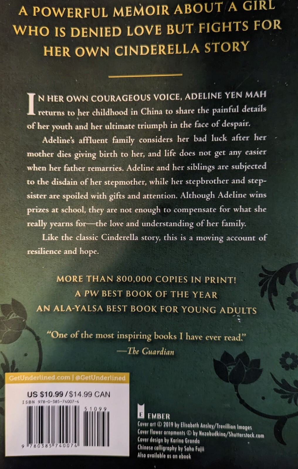 CHINESE CINDERELLA: True Story Of An Unwanted Daughter, A Yen Mah, 205 Pages