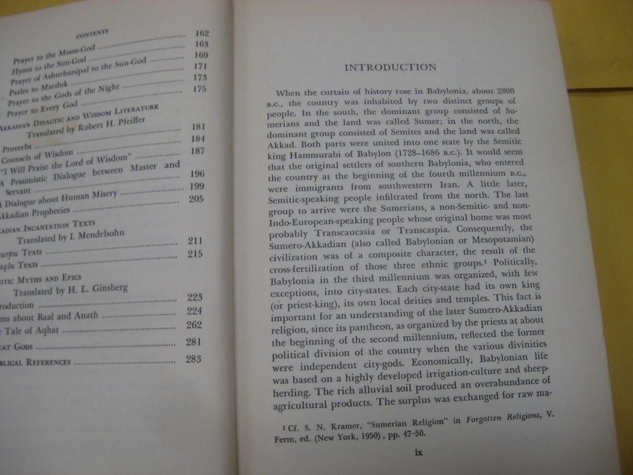 Religions of the Ancient Near East: Sumero-Akkadian Religious Texts and Ugaritic
