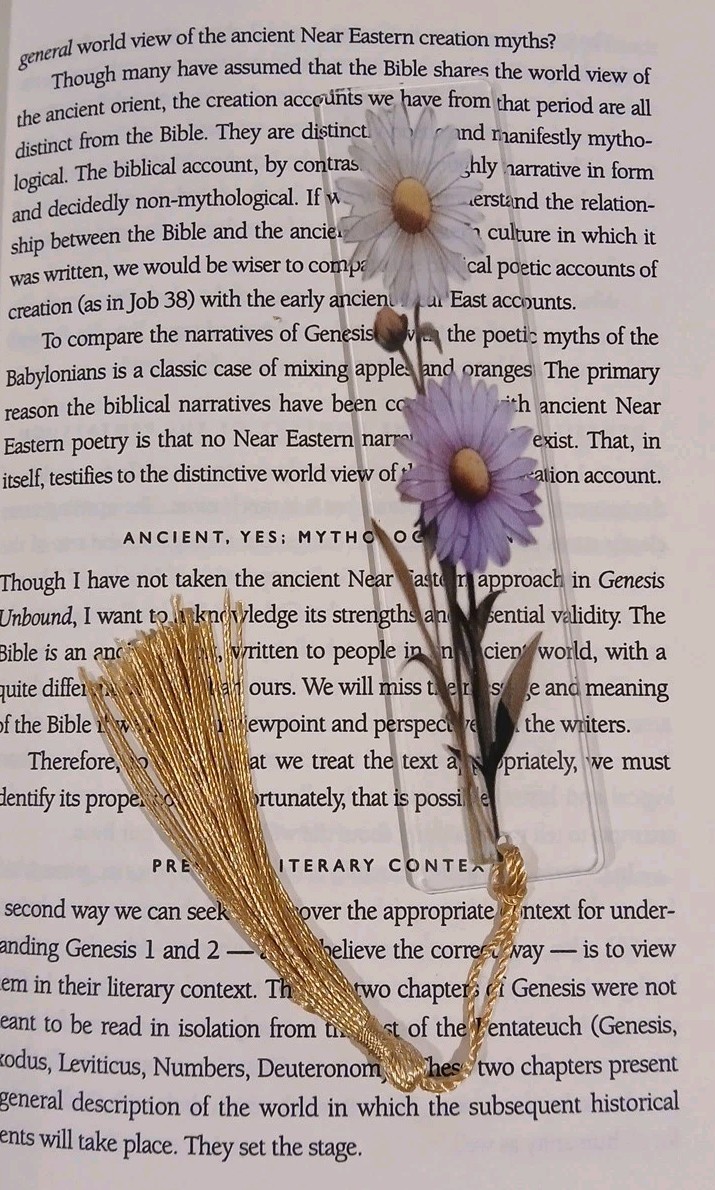 Flowers Bookmark with Tassel – Acrylic – Size Is 5.1&Prime; X 1.8&Prime; -New – Fast Ship