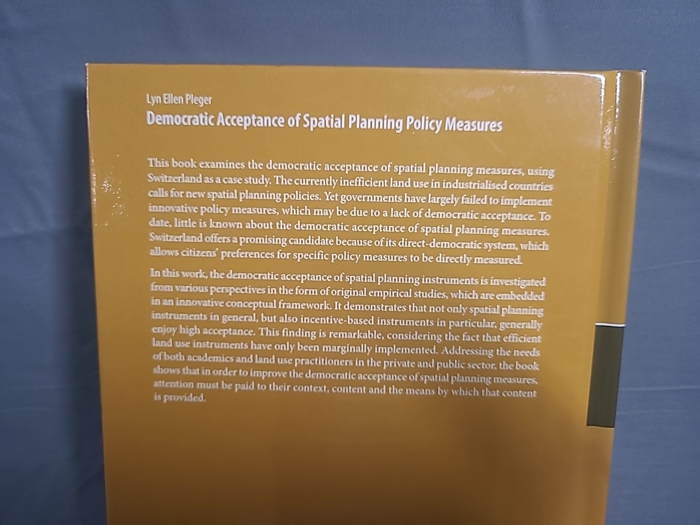 Democratic Acceptance of Spatial Planning Policy Measures 5024