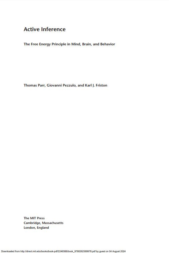 « Active Inference » by Thomas Parr Giovanni Pezzulo – New! – As Is!