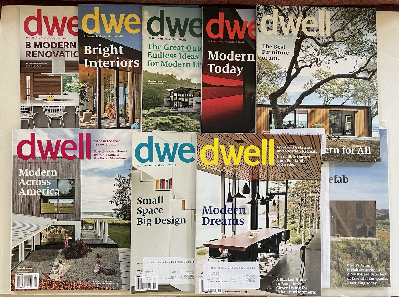 Lot of 9 2014 Dwell Magazine At Home n Modern World Interior Design Architecture
