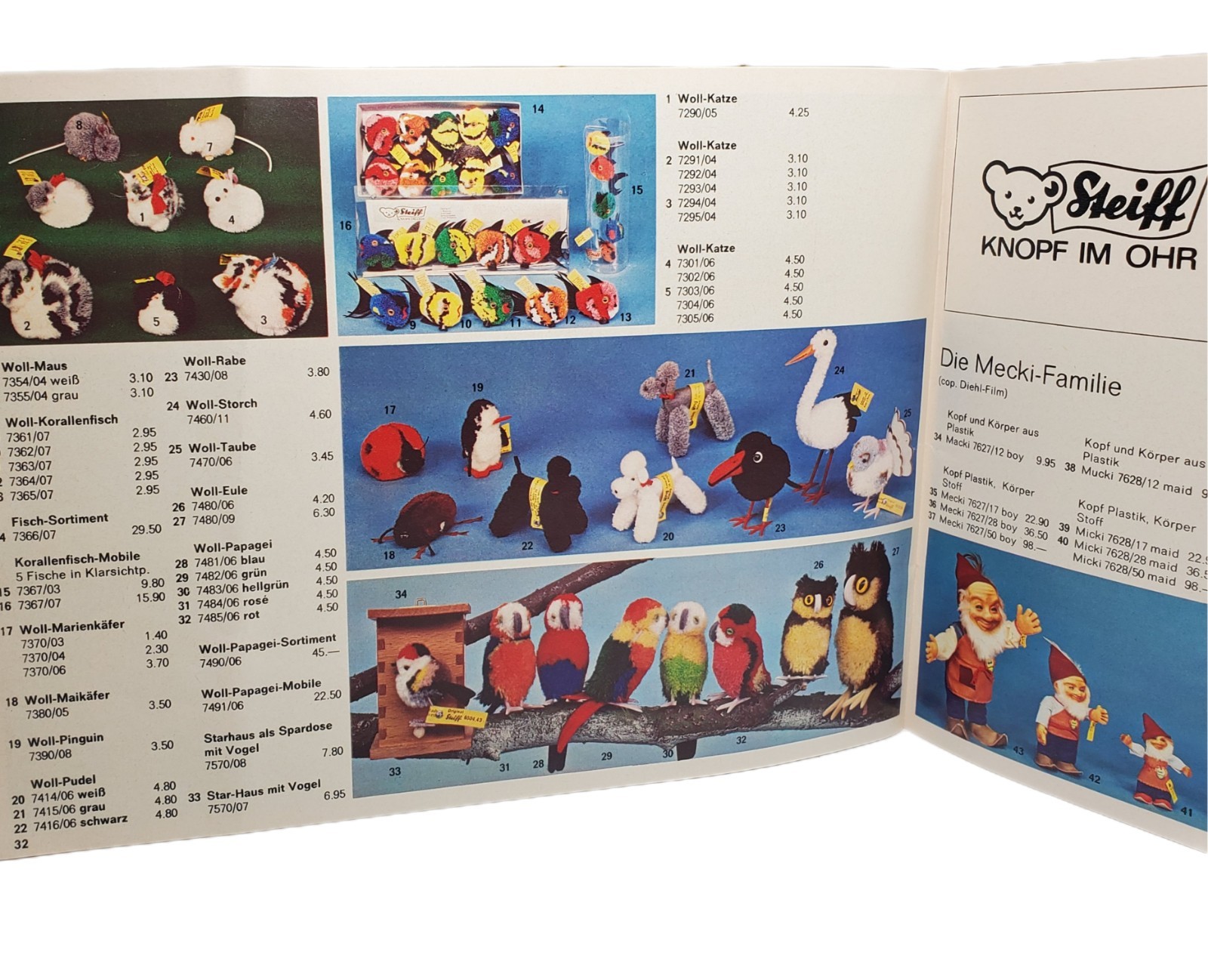 Vtg 1972 Steiff Button Ear Program Catalog 47 Pages From West Germany In German