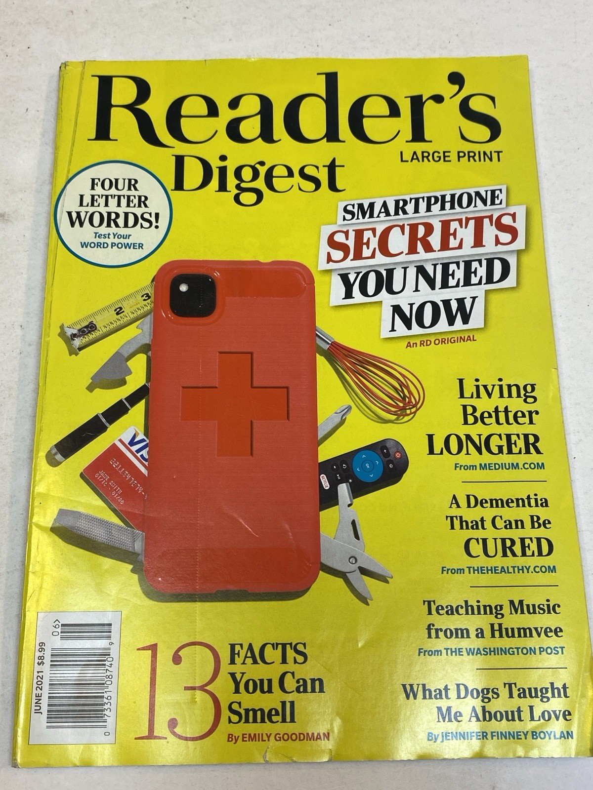 Reader&rsquo;s Digest Magazine Large Print June 2021 Smartphone Secrets Living Longer