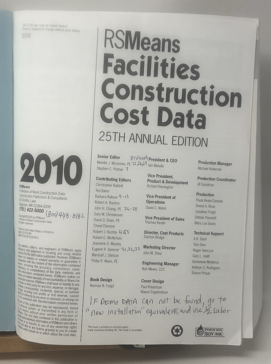 RSMeans Facilities Construction Cost Data 25th Annual Edition 2010 E6