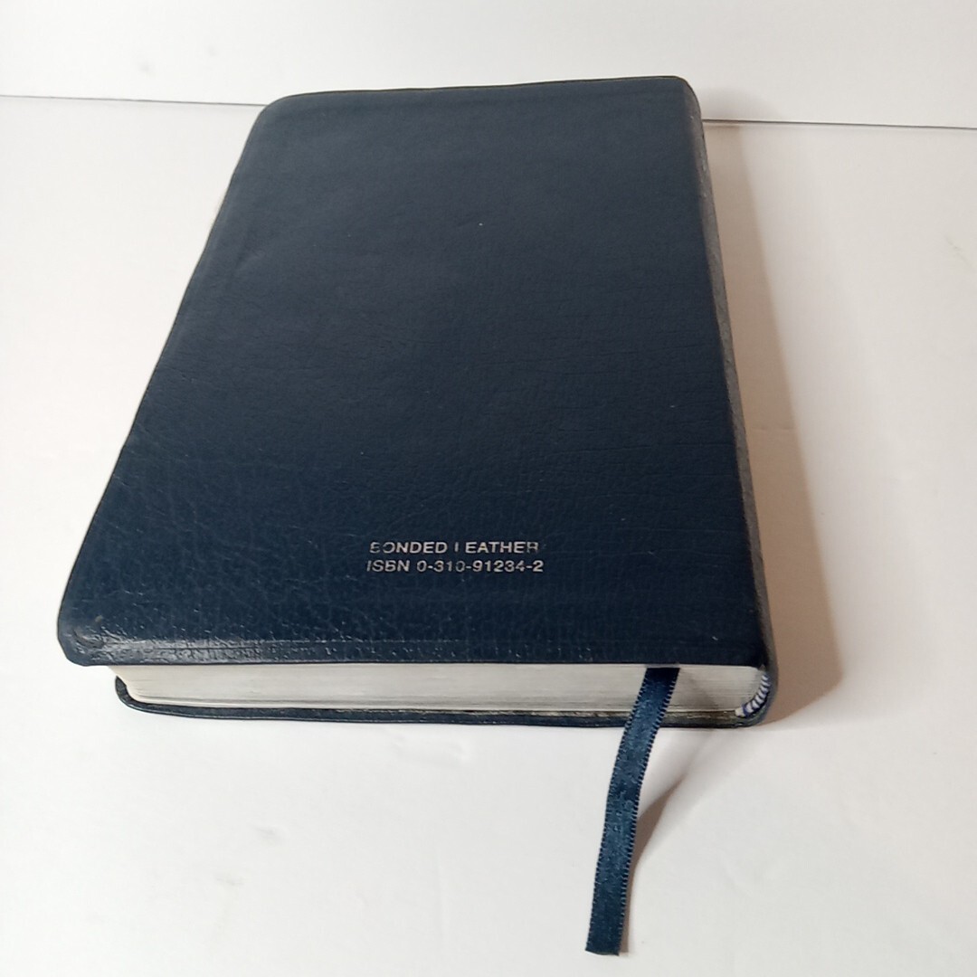 1994 Reference KJV Concordance Leather Red Letter Bible Zondervan Blue Vtg
