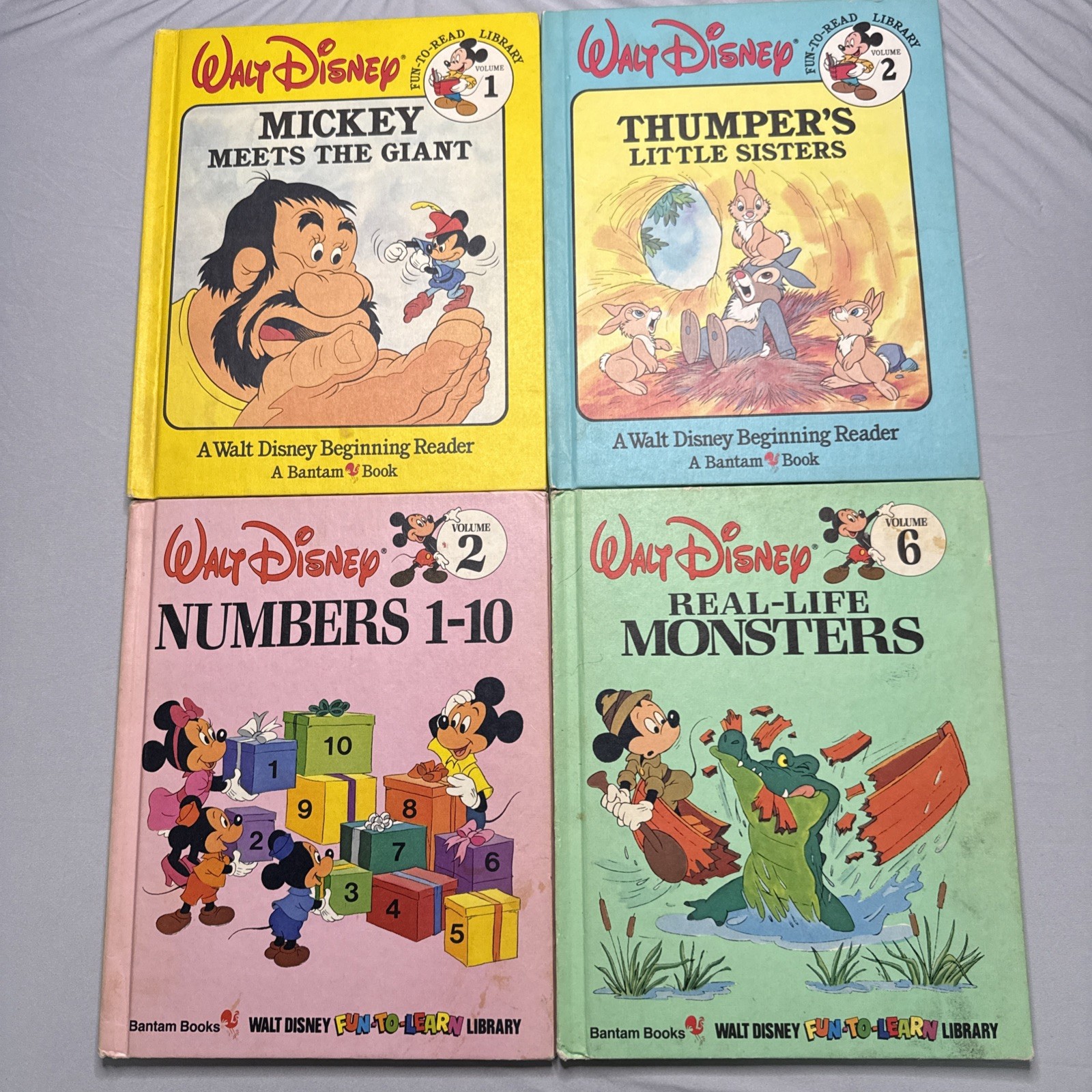 Mixed Lot of 7 Vintage Walt Disney Fun-to-Learn/Read Library Hardcover Books