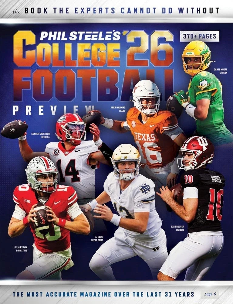 NEW Phil Steele&rsquo;s College Football 2026 Preview Magazine National Cover Edition
