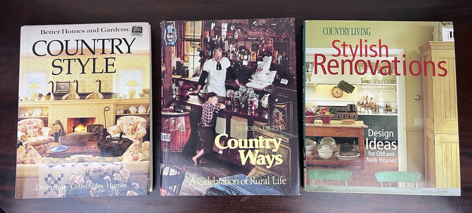 3 VTG 90&rsquo;s 2000&rsquo;s Country Style Interior Decorating Books HC Farmhouse 10.75&Prime;