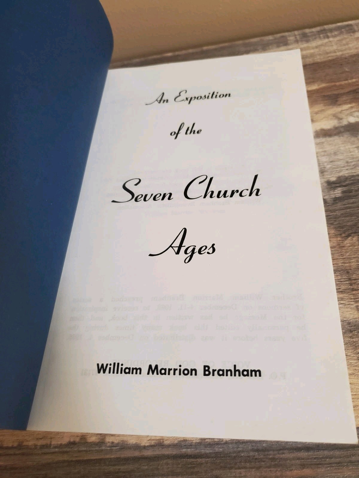 An Exposition Of The Seven Church Ages By William Marion Branham – Paperback