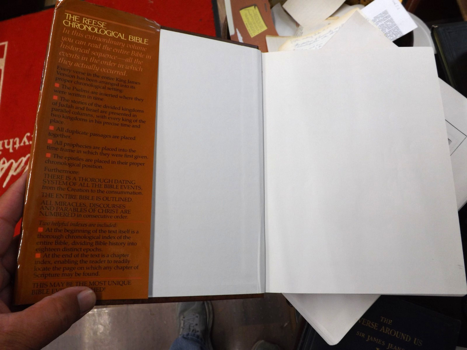 THE REESE CHRONOLOGICAL BIBLE 1982 HB DJ 1,613 PAGES KJV FREE SHIPPING