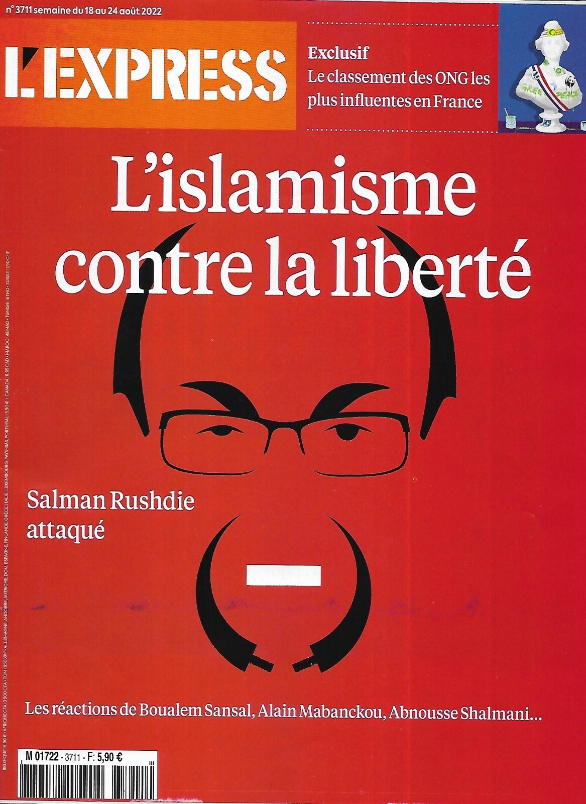 L&rsquo;Express No 3711 18/08/68371.9oz &lsquo;Islamism Against Liberty / Ong The +