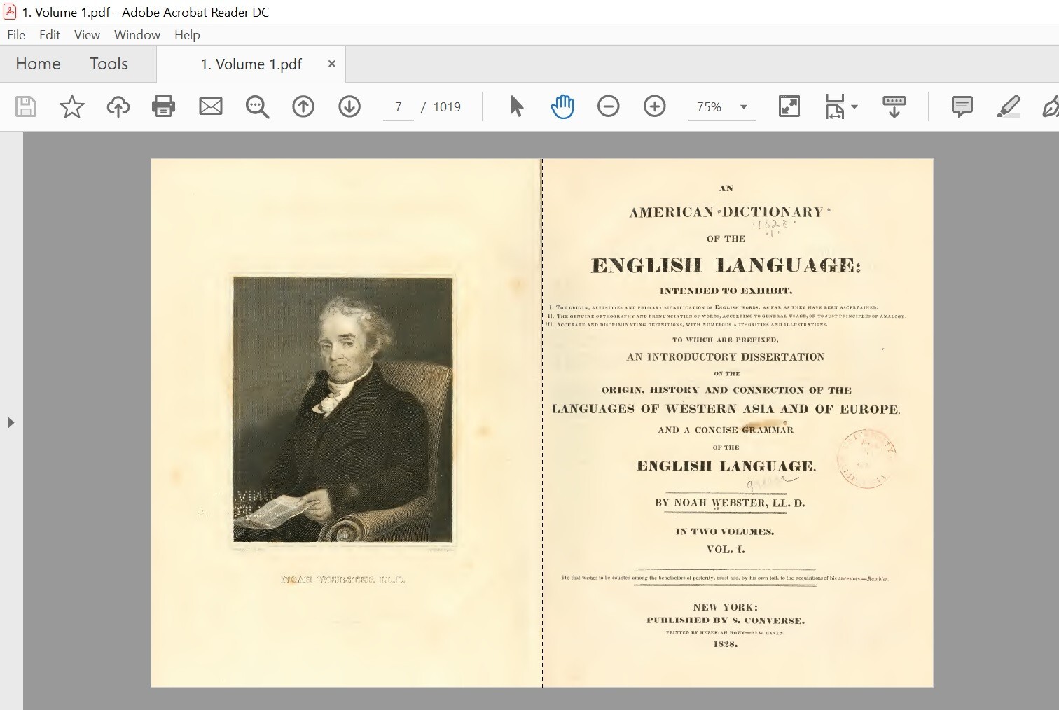 Webster&rsquo;s 1828 American Dictionary of the English Language, Searchable Data Disc