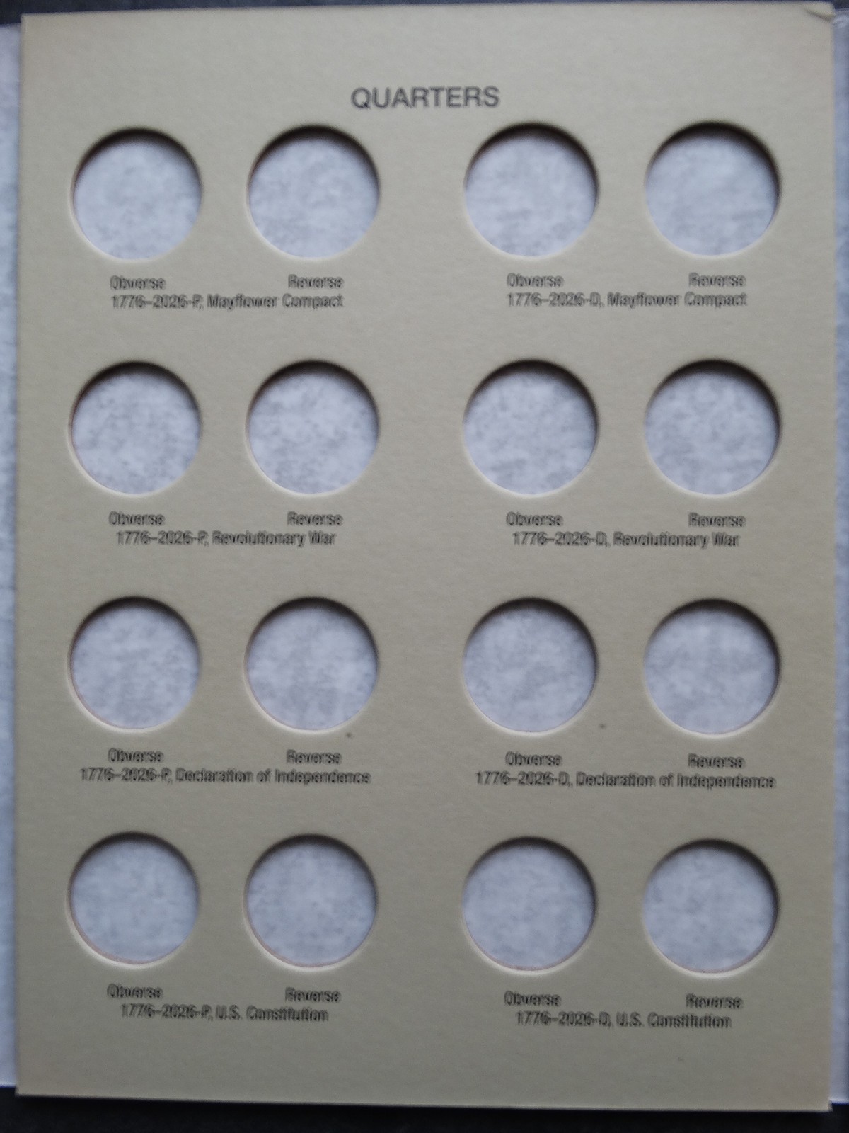 He Harris United States 250th Anniversary Coin P & D Folder 2026 Book 5345