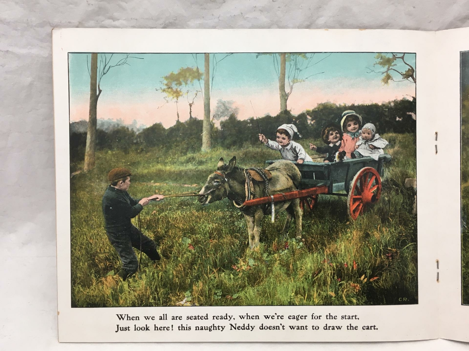 Adorable Antique Children&rsquo;s Book COUNTRY PLAYMATES Great Color Images 12.25×9.75