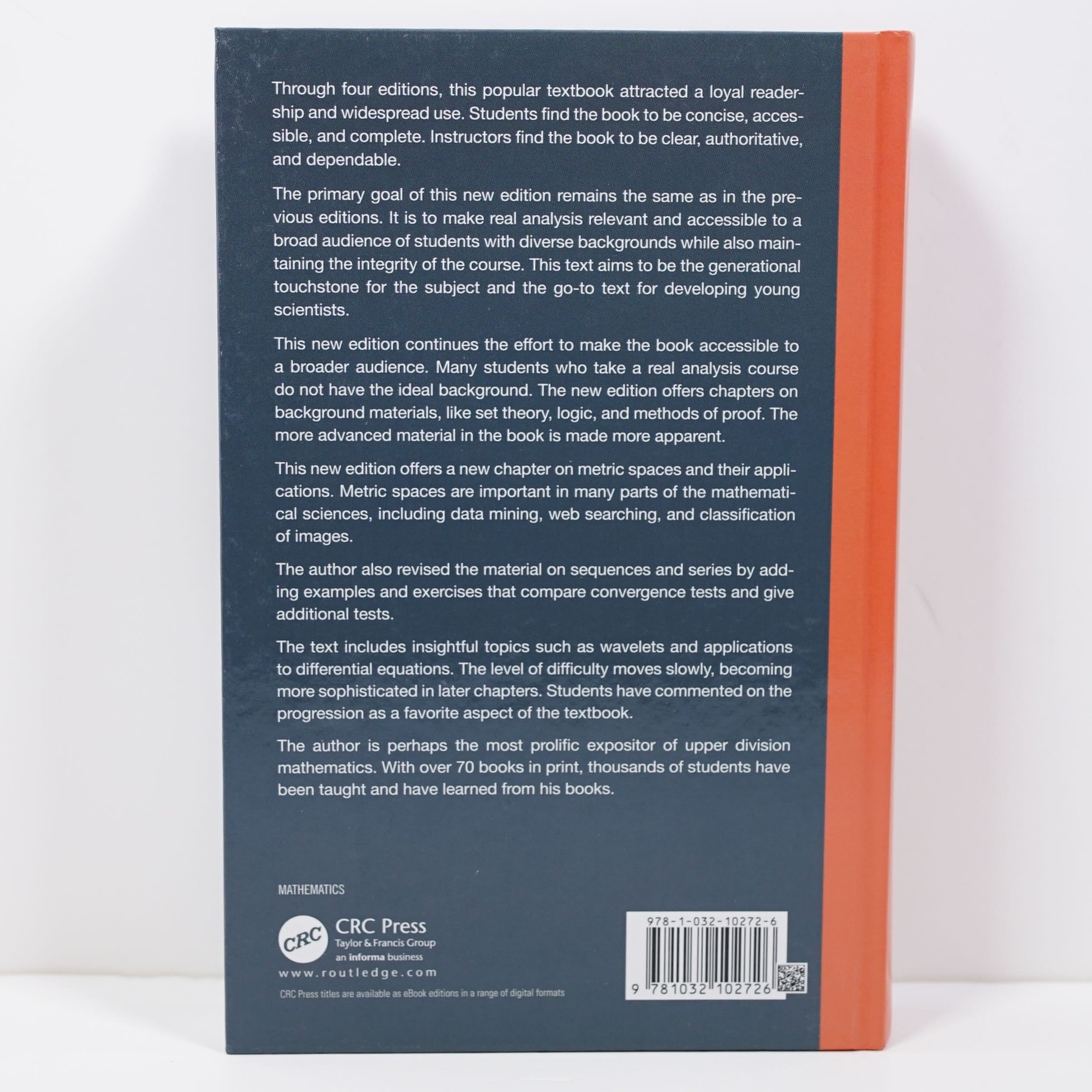 Real Analysis and Foundations by Steven G. Krantz – CRC Textbook in Mathematics