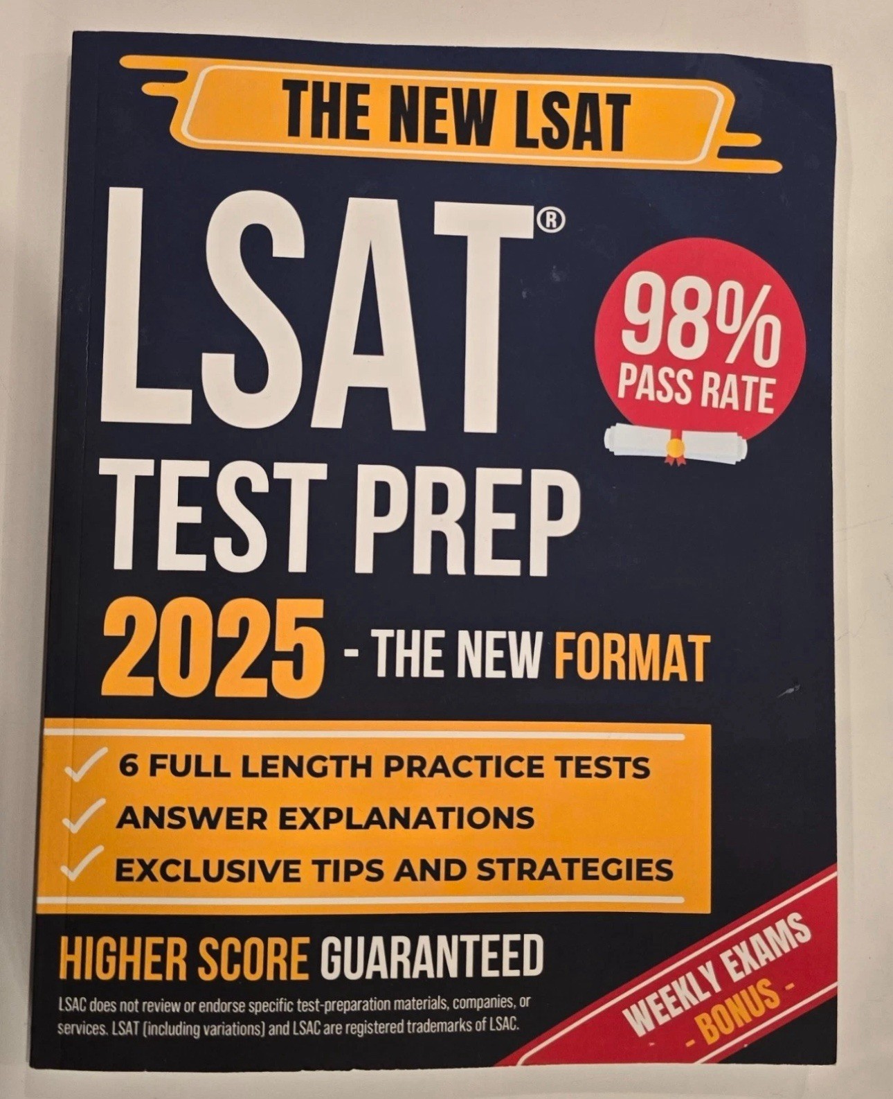 LSAT Test Prep: 2025 The New Format Paperback Clean Pages