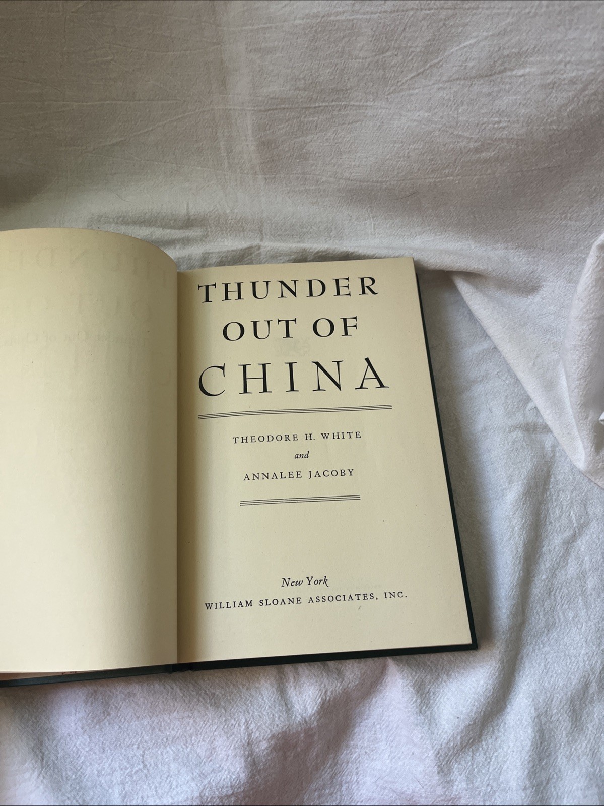 Thunder Out of China Vintage 1946 White & Jacoby BOMC Copy