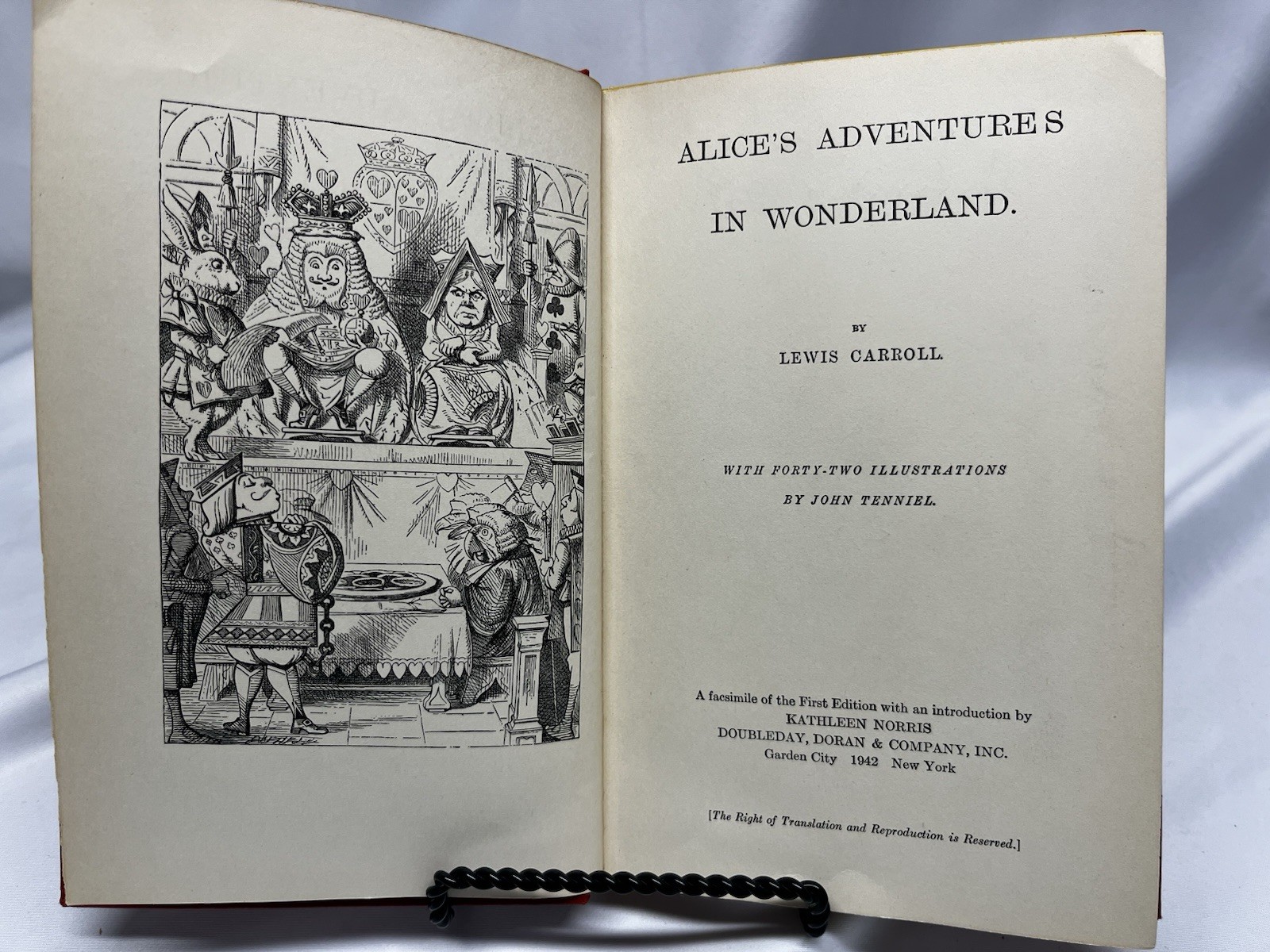 Lewis Carroll Alice&rsquo;s Adventures Facsimile Hardcover Tenniel Doubleday 1942 DJ