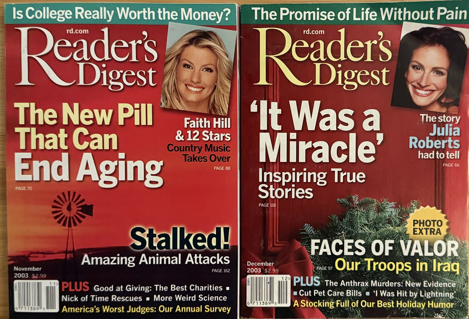 2003 November December READER&rsquo;S DIGEST MAGAZINE Vintage History Short Stories