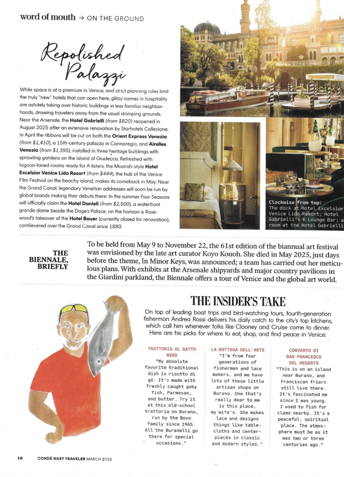 Conde Nast Traveler Magazine Palm Springs Switzerland Hokkaido Venice Aspen 2026