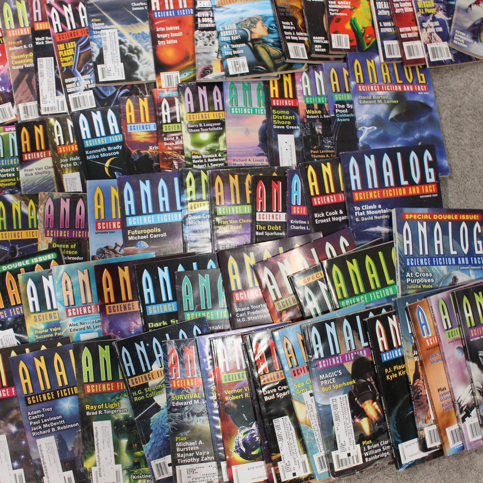 207 Analog Science Fiction and Fact Magazine Lot 1960s-2010s Vintage Sci-Fi Bulk