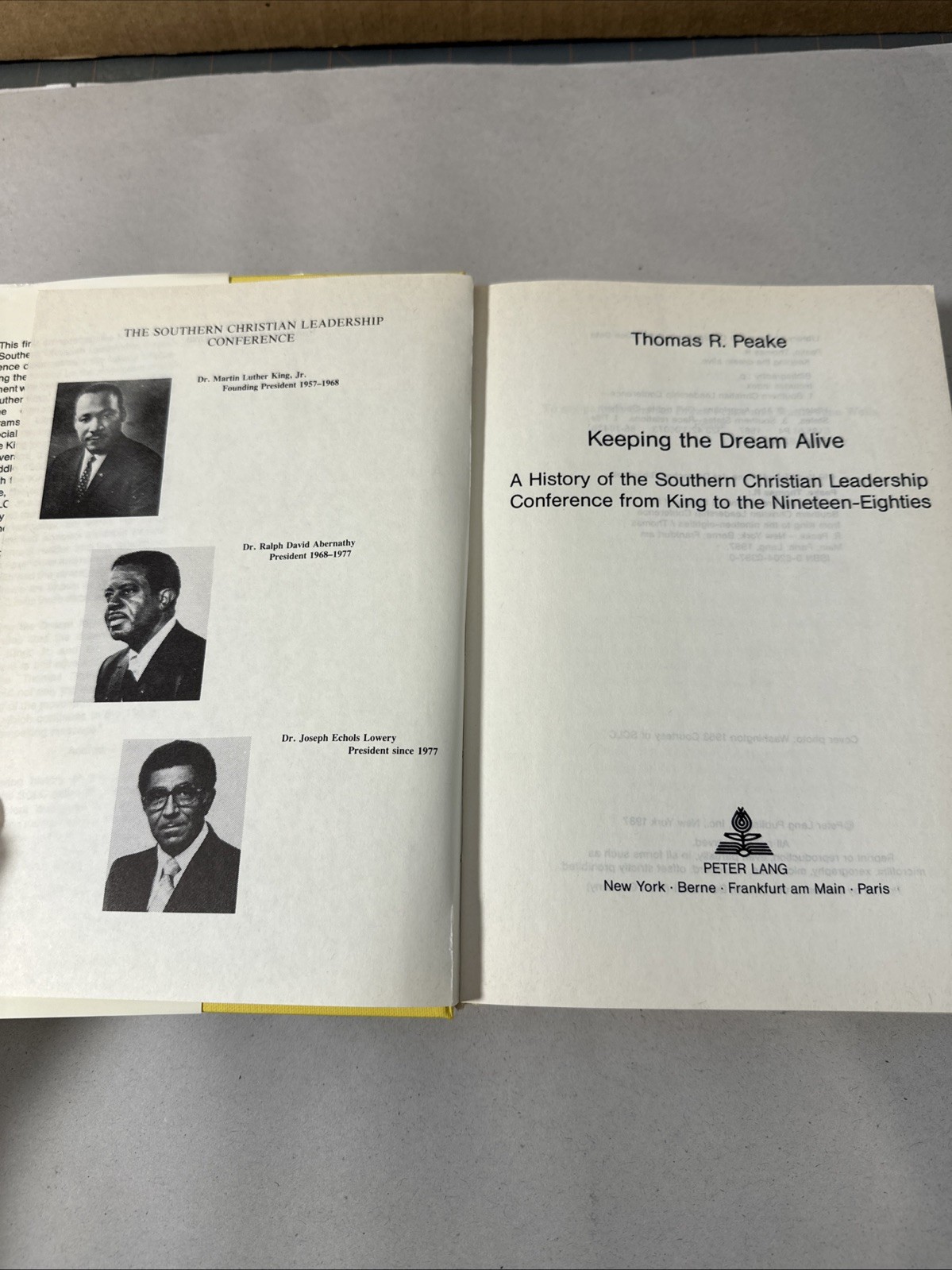 Keeping Dream Alive History Southern Christian Leadership Black Americana Book