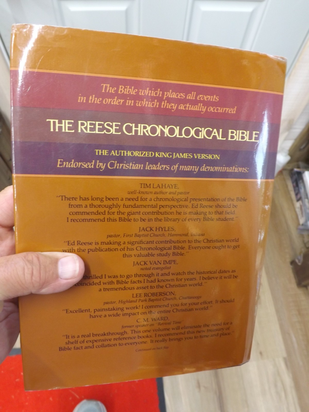 THE REESE CHRONOLOGICAL BIBLE 1982 HB DJ 1,613 PAGES KJV FREE SHIPPING