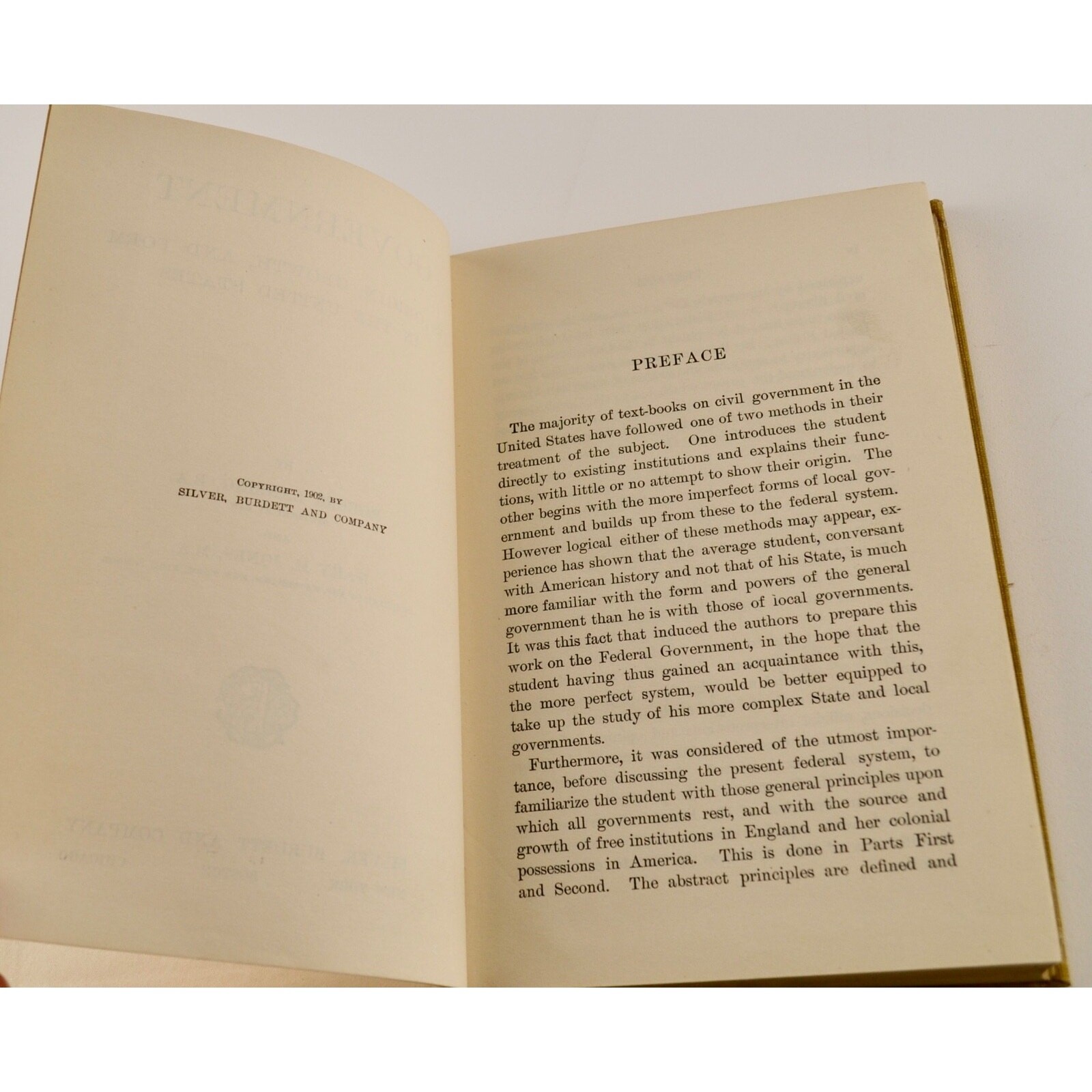 Government in the United States 1902 Lansing & Jones | Civics History Book | Ant