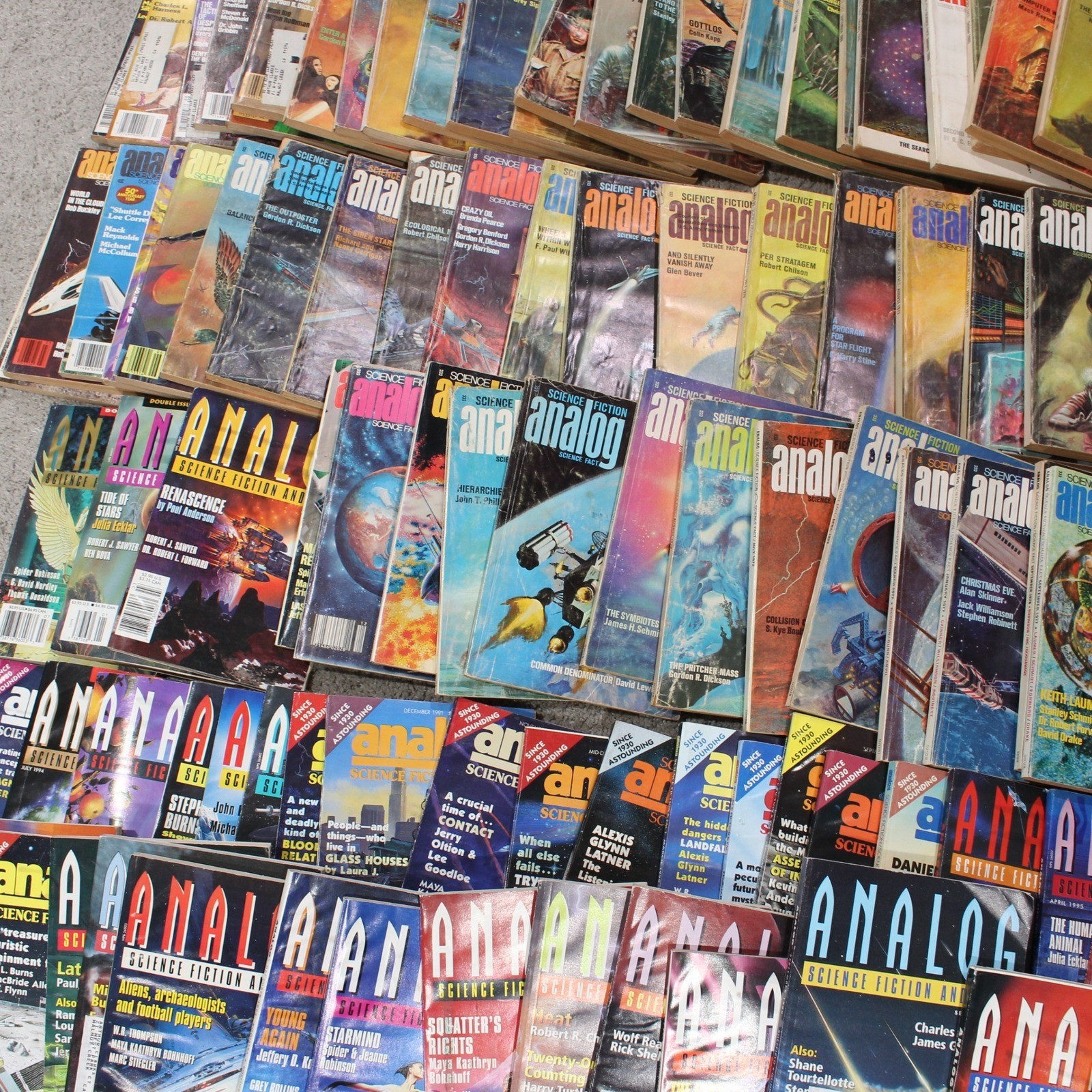 207 Analog Science Fiction and Fact Magazine Lot 1960s-2010s Vintage Sci-Fi Bulk