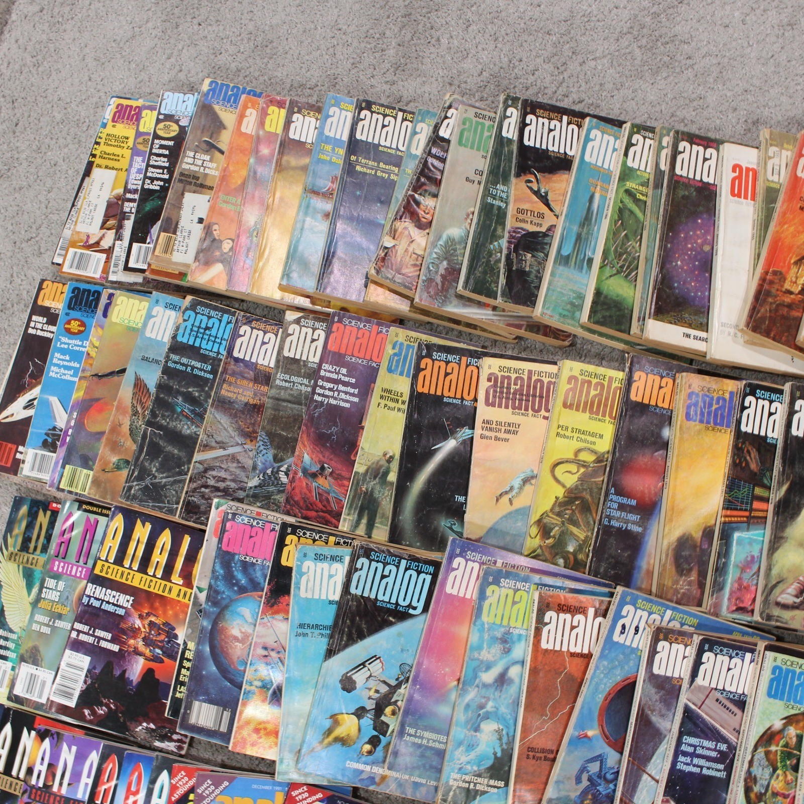 207 Analog Science Fiction and Fact Magazine Lot 1960s-2010s Vintage Sci-Fi Bulk