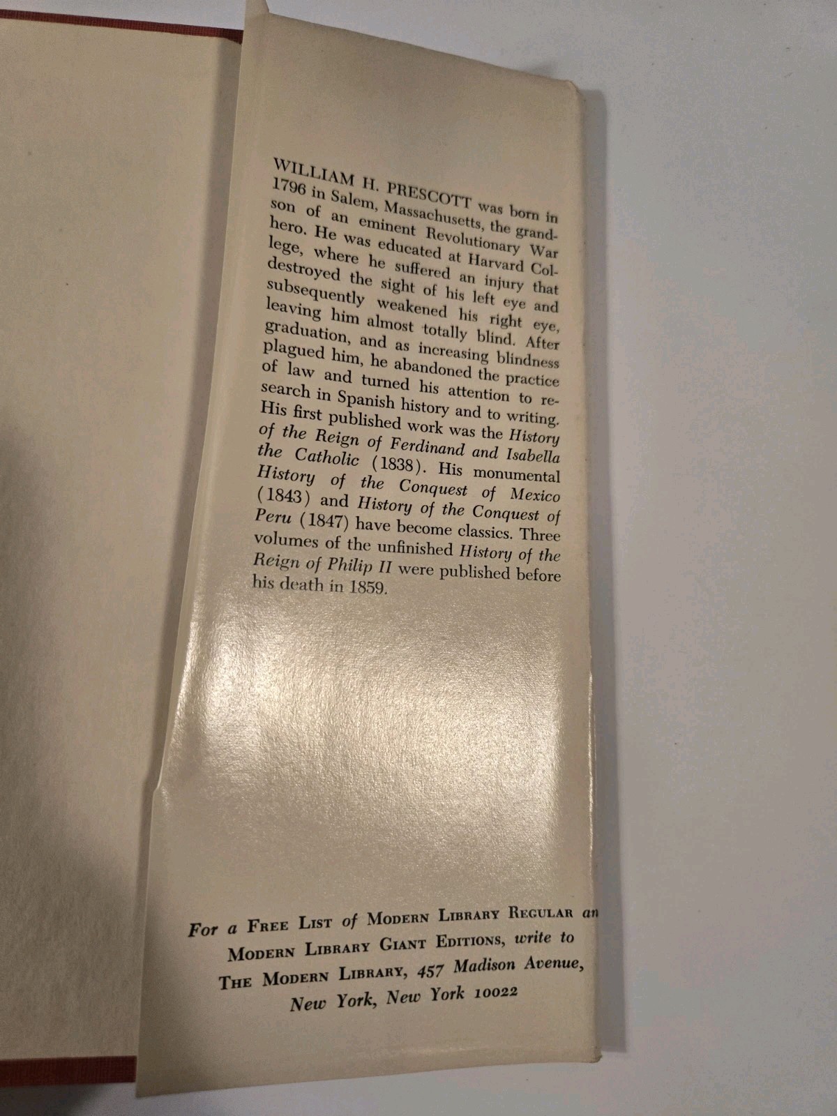 Modern Library: History of Conquest of Mexico & Peru by William H. Prescott HCDJ