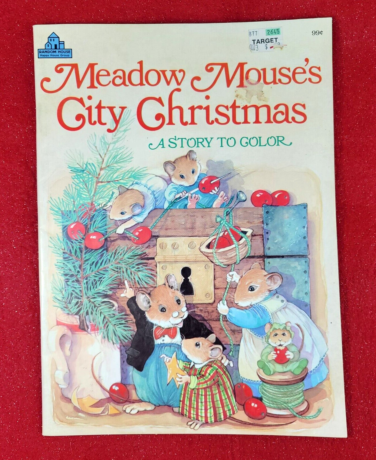 Vintage 1988 Meadow Mouse&rsquo;s City Christmas Story Coloring Book 47 Pages