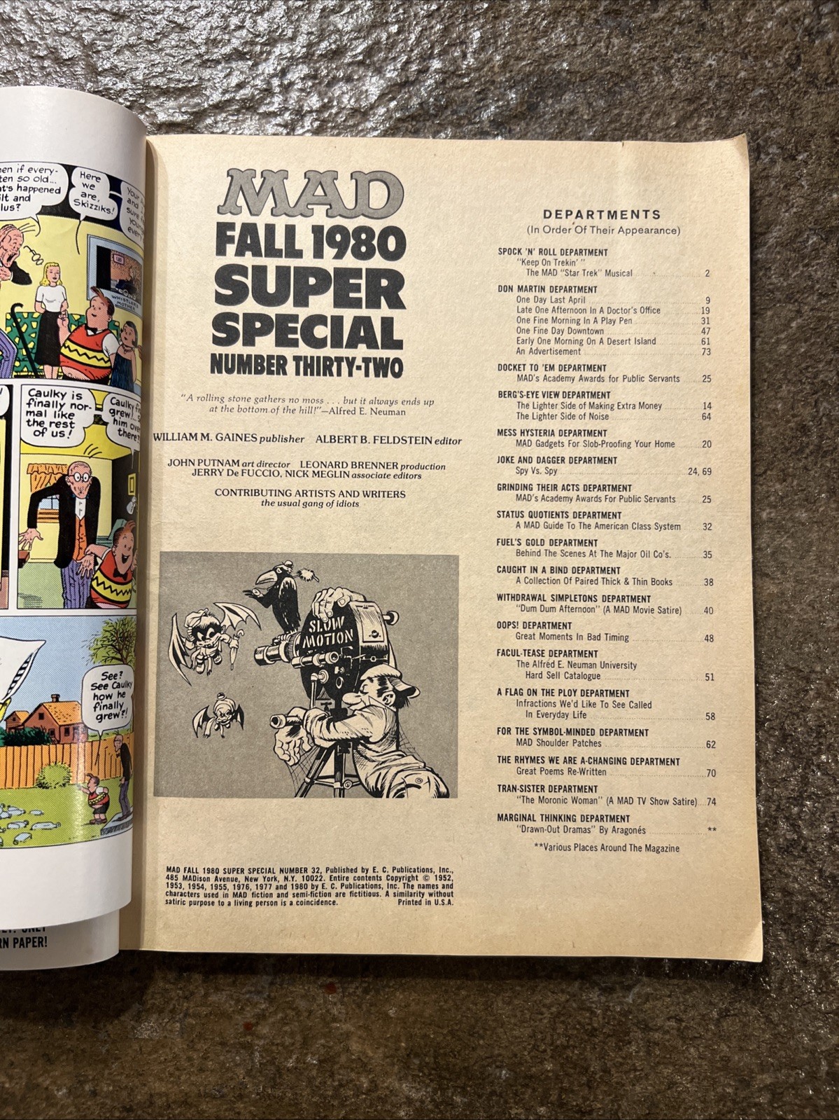 MAD Magazine – 1980 Super Special Issue Number Thirty Two & Comic Book Insert