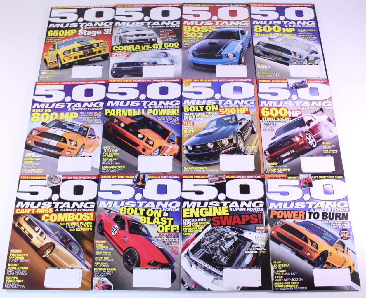 5.0 Mustang & Super Fords Magazine Lot Bundle 2007 Complete Year Set Car Issues