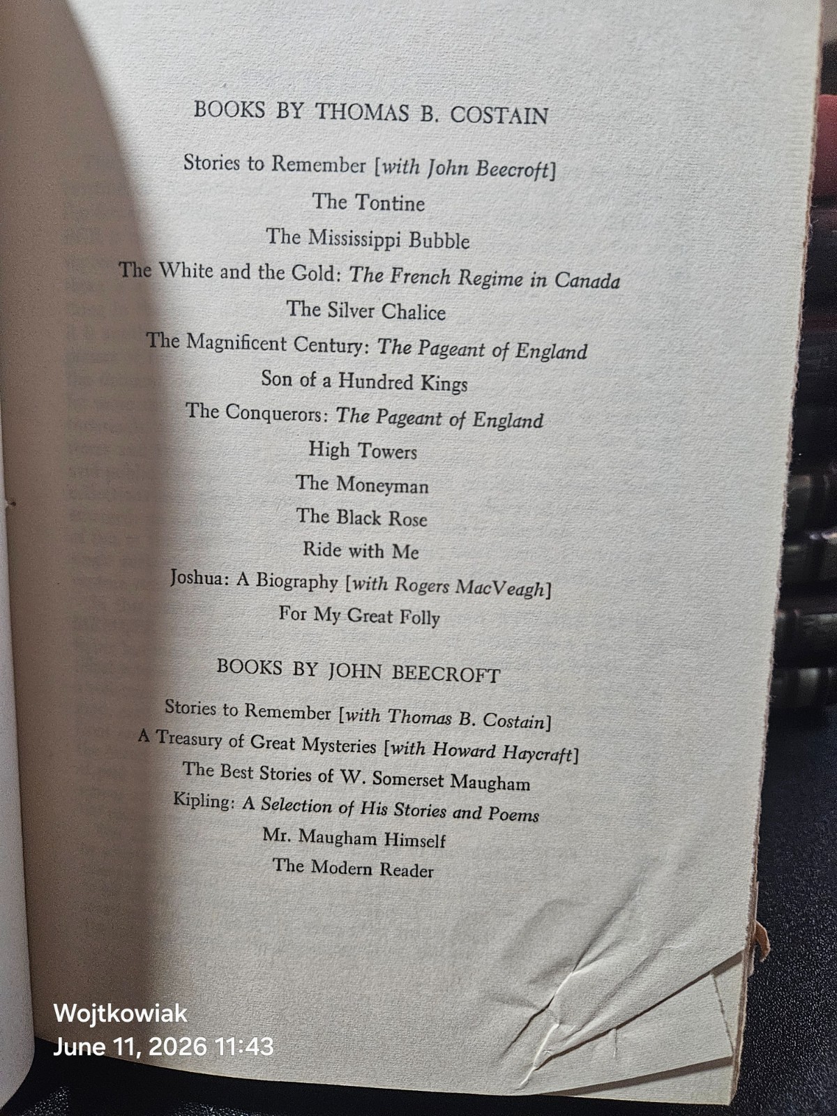 35# Stories to Remember Costain Beecroft 1956 Doubleday Hardcover Book Club Ed