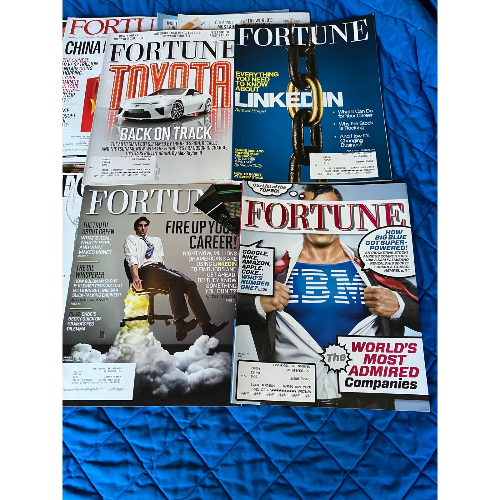 Lot of 24 Fortune Magazines 2010s Business Finance Tech IBM LinkedIn China