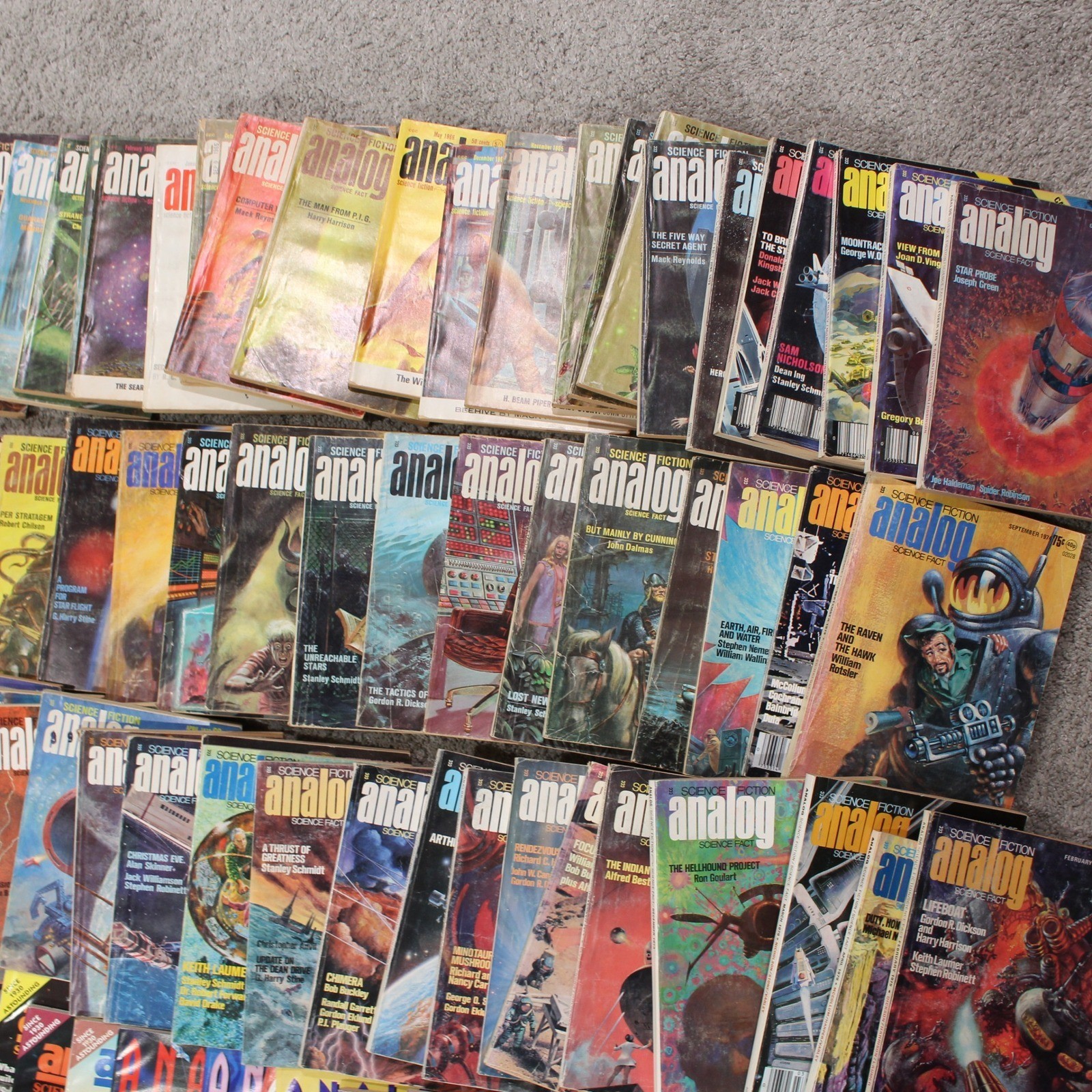 207 Analog Science Fiction and Fact Magazine Lot 1960s-2010s Vintage Sci-Fi Bulk