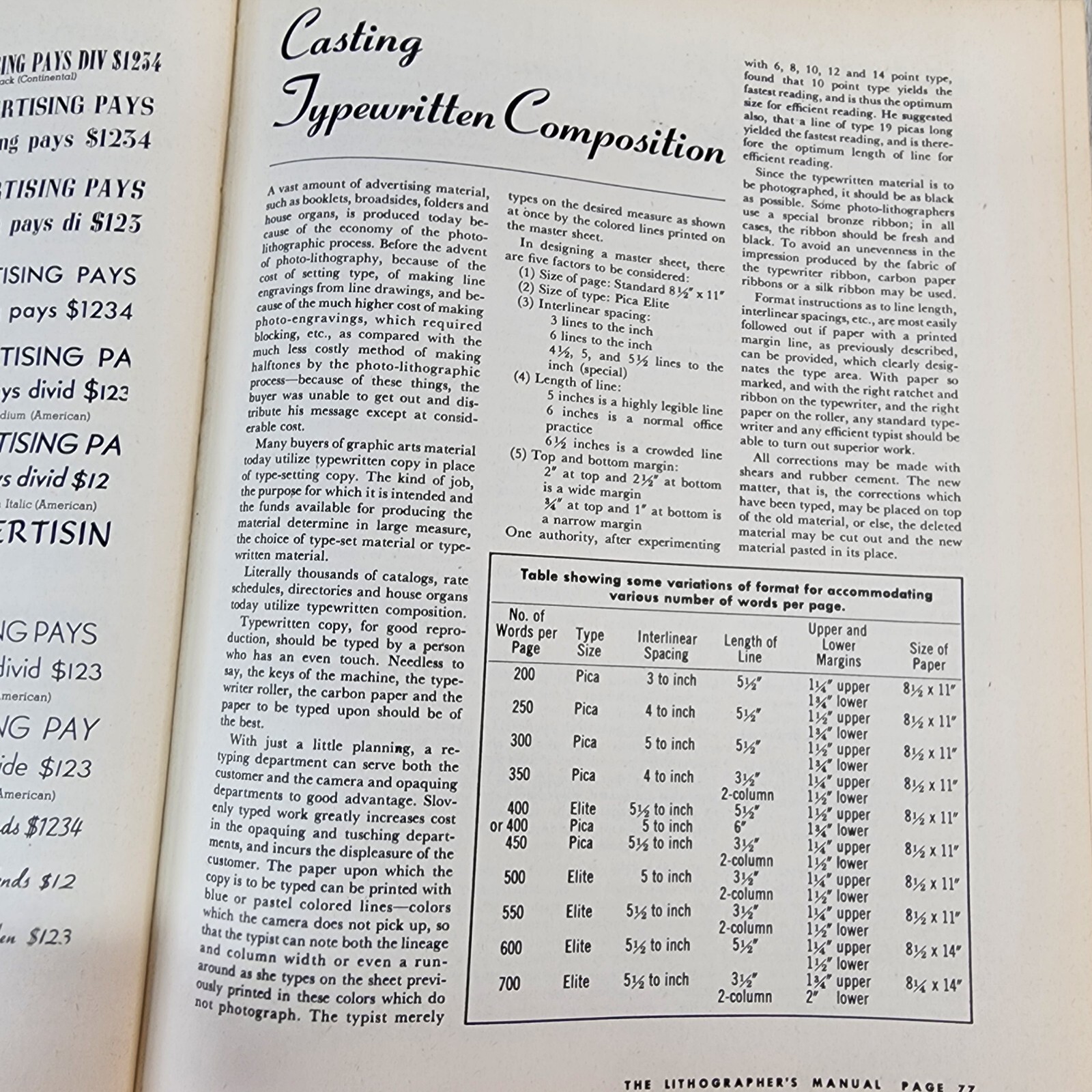1940 VTG Book The Lithographers Manual W Selling Production Management 1st Ed.
