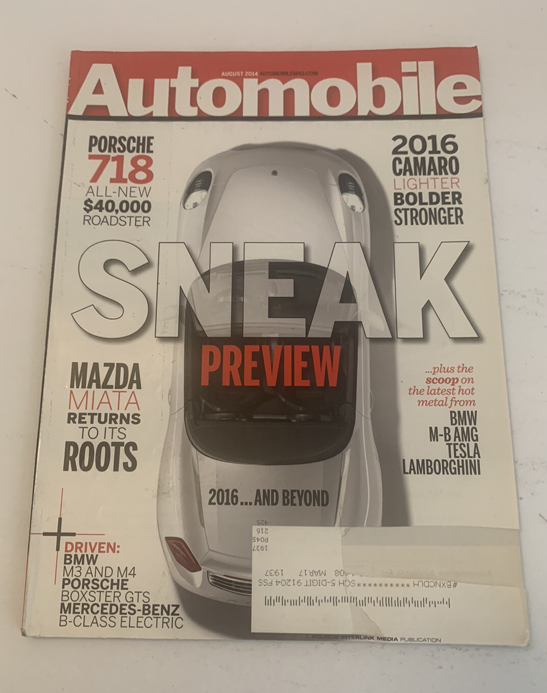 Automobile Magazine August 2014 Ripped Cover 102 Pages BMW Vision Board Scrap