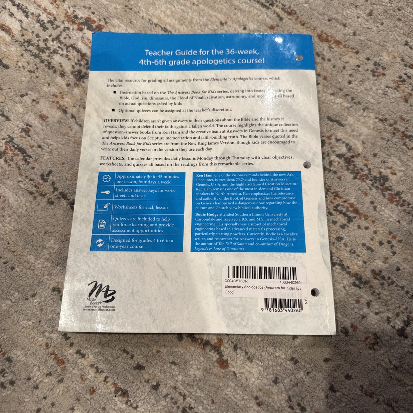 Elementary Apologetics (Teacher Guide) by Craig Froman (2017, Trade Paperback)