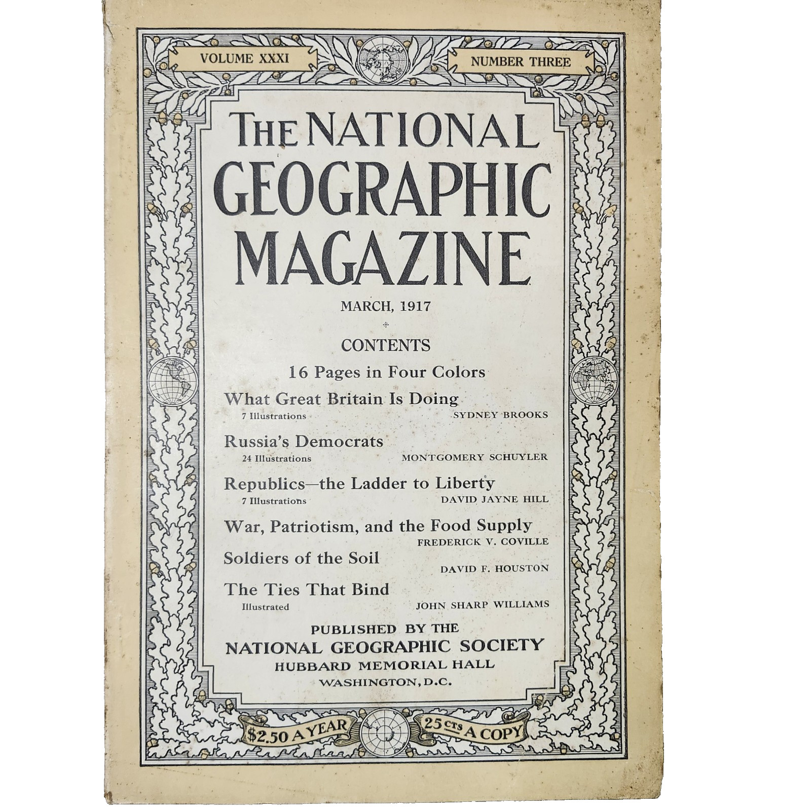 Lot of 4 Antique National Geographic Magazines 1917 March May October Nov/Dec