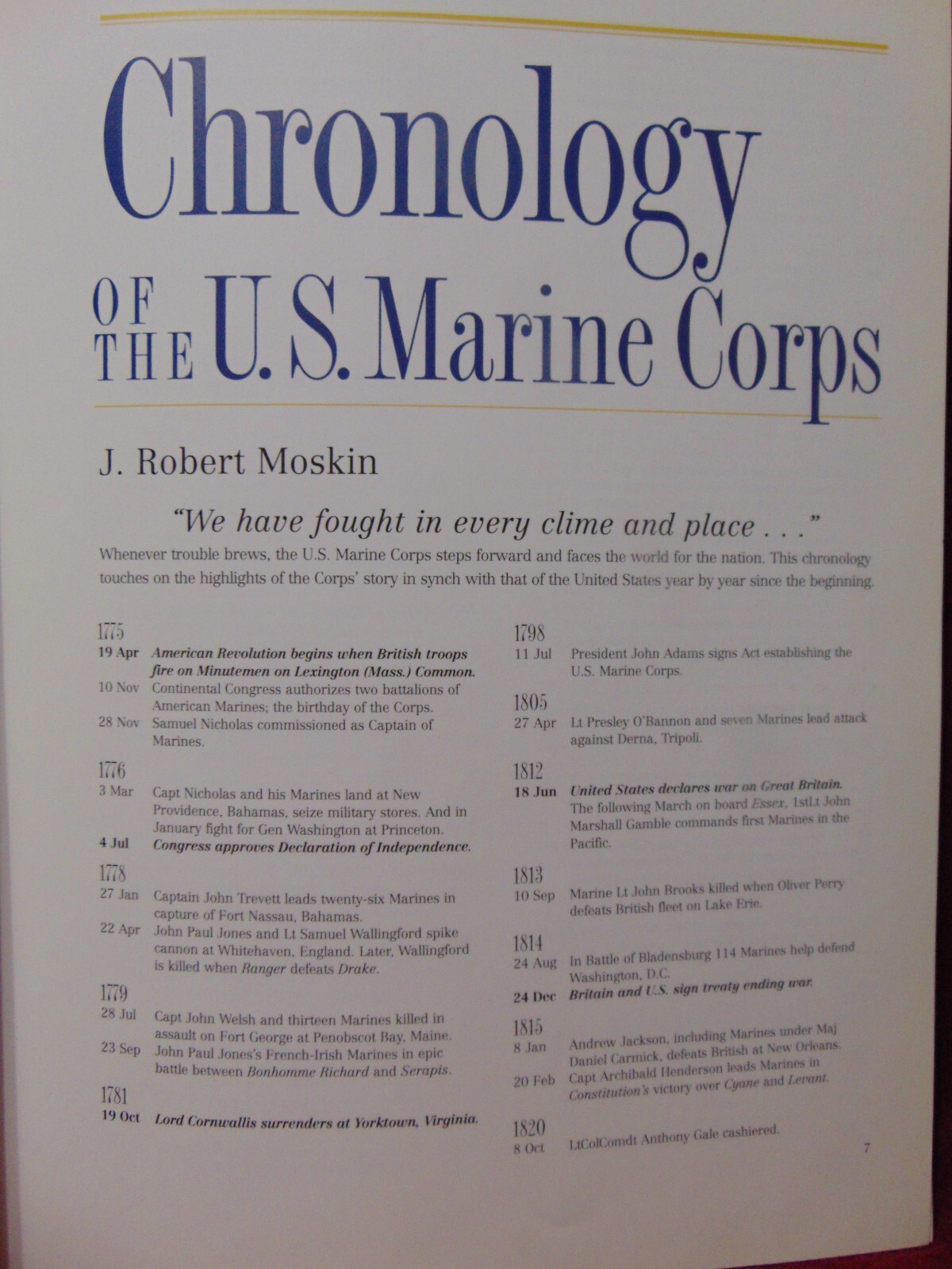 THE MARINES Marine Corps Heritage Foundation Cloth Cover (1998 HUGE HB)