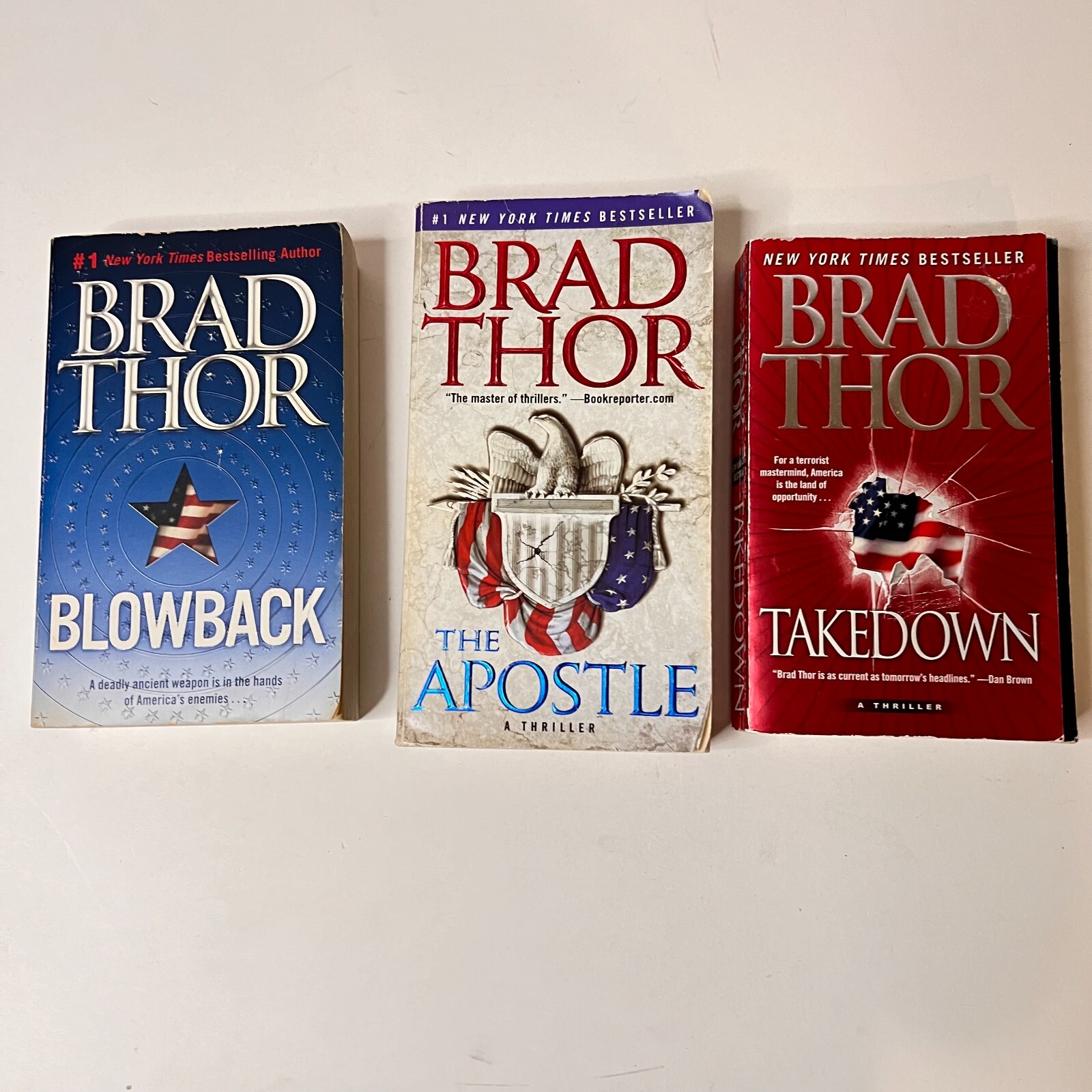 Brad Thor 3 Paperback PB Novels Books Apostle, Takedown, Blowback