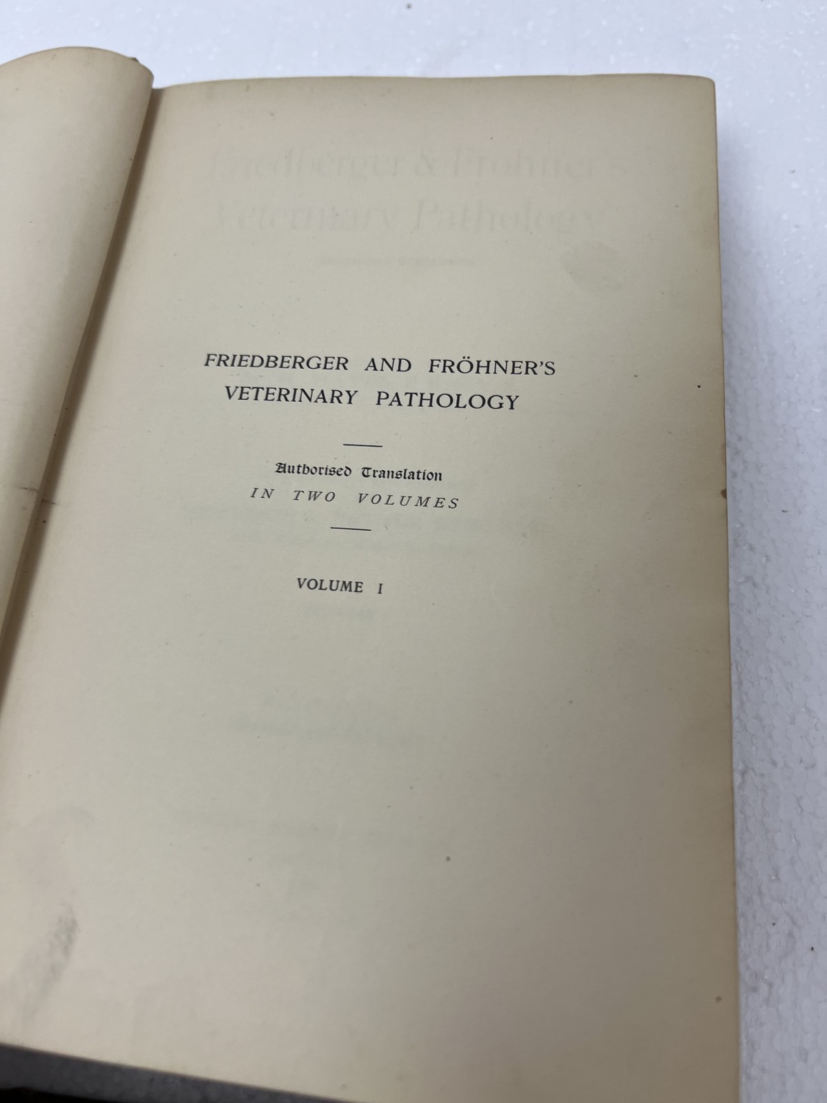 Friedberger & Frohner&rsquo;s Veterinary Pathology 1909 2 Vol Set MH Hayes farm 6th Ed