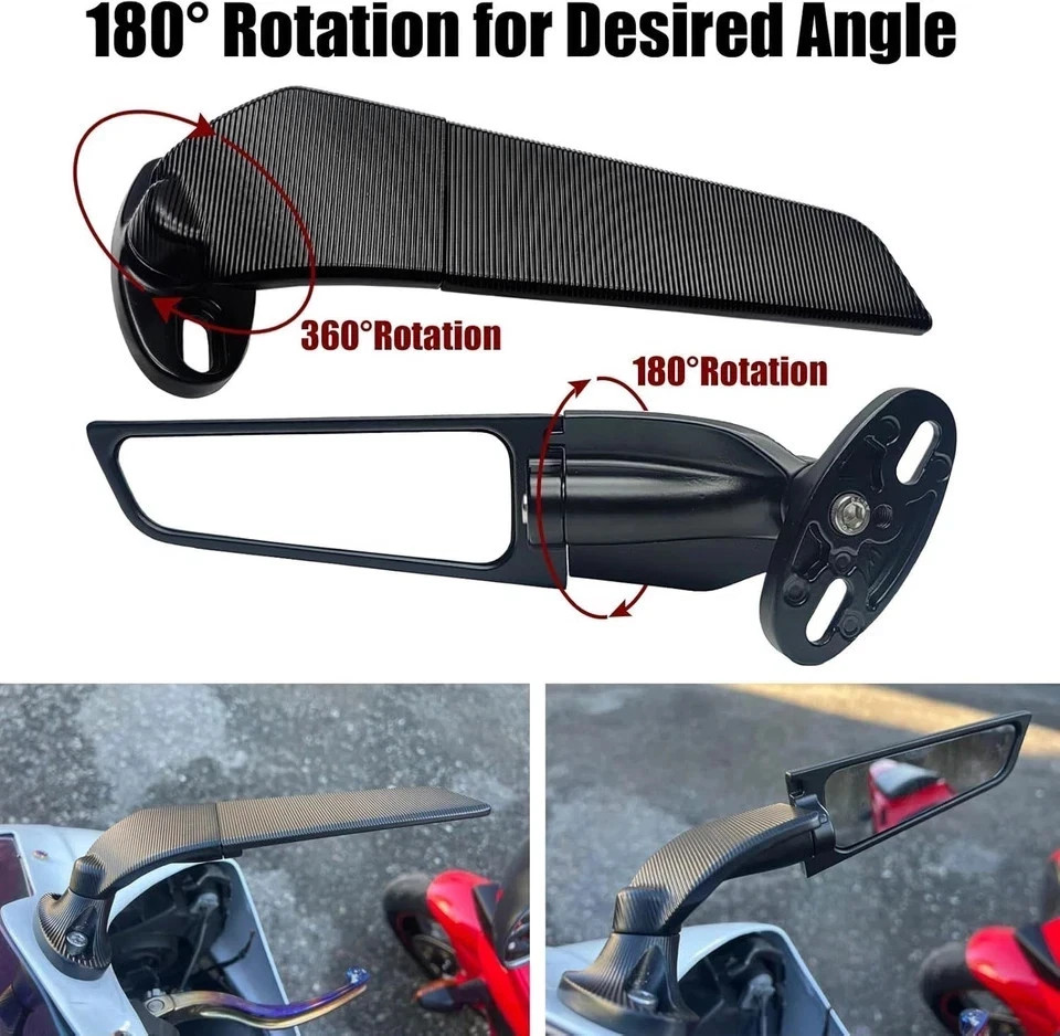 Motorcycle Mirrors Rearview Stealth Mirrors for 2025 Ninja 500 400 650 30